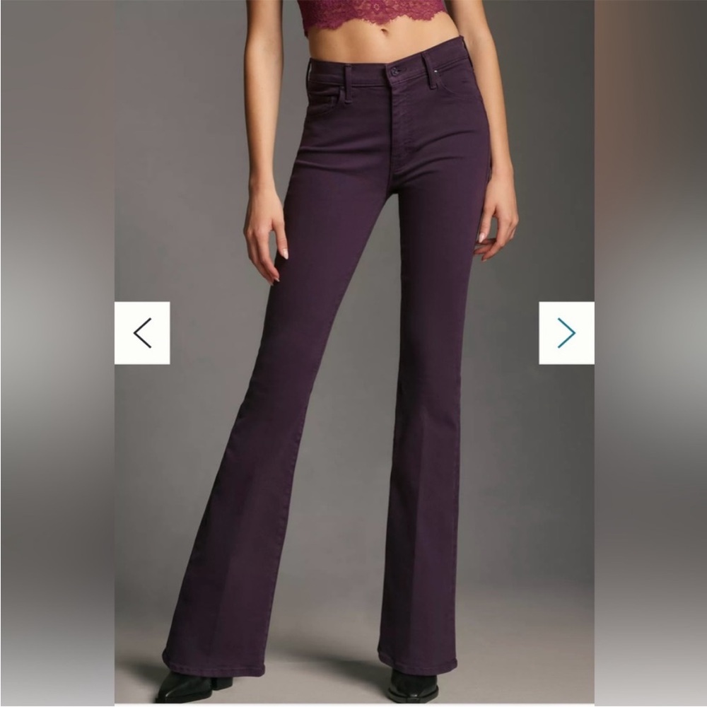 MOTHER Flared Jeans in Deep Plum